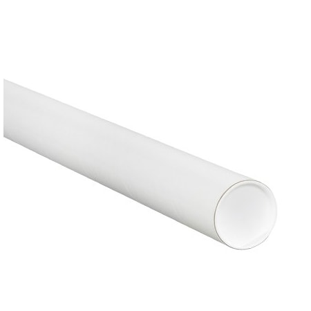 Bsc Preferred 2 x 9'' White Tubes with Caps, 50PK BUY00014764
